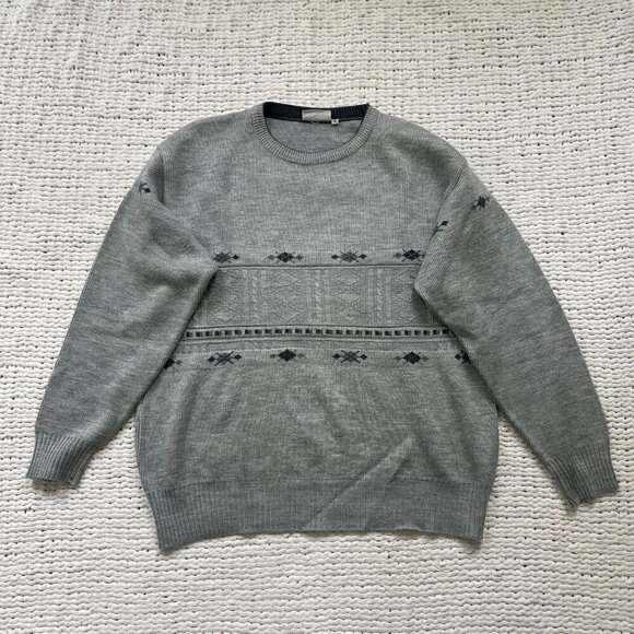 Men's Cavalli Classic Grey 90's Vintage Sweater - Size Medium - Picture 1 of 6